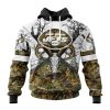 New York Jets Custom Name Number Deer Skull And Forest Pullover Hoodie