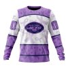 New York Jets Custom Name Number Fight Cancer Sweatshirt