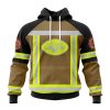 New York Jets Custom Name Number Firefighter Uniform Pullover Hoodie