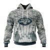 New York Jets Custom Name Number Honor US Air Force Veterans Pullover Hoodie