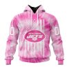 New York Jets Custom Name Number Pink Tie-Dye Pullover Hoodie