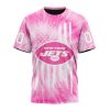 New York Jets Custom Name Number Pink Tie-Dye T-Shirt