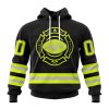 New York Jets Custom Name Number Special FireFighter Uniform Pullover Hoodie