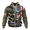 New York Jets Custom Name Number Veterans Kneeling Soldier Zip Up Hoodie