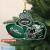 New York Jets Custom Name Rugby Ball Helmet Custom Shaped Ornament