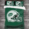 New York Jets White Helmet Green Bedding Set