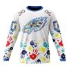 Philadelphia Eagles Custom Name Number Autism Awareness Hands Sweatshirt