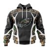 Philadelphia Eagles Custom Name Number Camo Hunting Pullover Hoodie