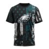 Philadelphia Eagles Custom Name Number Classic Grunge American Flag T-Shirt