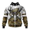 Philadelphia Eagles Custom Name Number Deer Skull And Forest Zip Up Hoodie