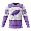 Philadelphia Eagles Custom Name Number Fight Cancer Sweatshirt