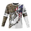 Philadelphia Eagles Custom Name Number Fishing With Flag Of USA Sweatshirt