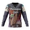 Philadelphia Eagles Custom Name Number Mandalorian And Baby Yoda Sweatshirt