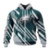 Philadelphia Eagles Custom Name Number MotoCross Concept Zip Up Hoodie