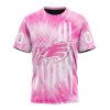 Philadelphia Eagles Custom Name Number Pink Tie-Dye T-Shirt