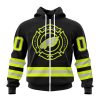 Philadelphia Eagles Custom Name Number Special FireFighter Uniform Zip Up Hoodie