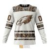 Philadelphia Eagles Custom Name Number White Camo Hunting Sweatshirt