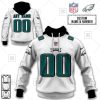 Philadelphia Eagles Custom Name Number White Road Jersey Pullover Hoodie