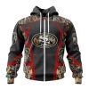 San Francisco 49ers Custom Name Number Camo Hunting Zip Up Hoodie