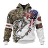 San Francisco 49ers Custom Name Number Fishing With Flag Of USA Pullover Hoodie