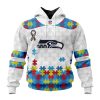 Seattle Seahawks Custom Name Number Autism Awareness Pullover Hoodie