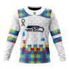 Seattle Seahawks Custom Name Number Autism Awareness Sweatshirt