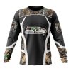Seattle Seahawks Custom Name Number Camo Hunting Sweatshirt
