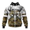 Seattle Seahawks Custom Name Number Deer Skull And Forest Zip Up Hoodie