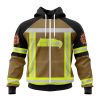 Seattle Seahawks Custom Name Number Firefighter Uniform Zip Up Hoodie