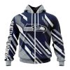 Seattle Seahawks Custom Name Number MotoCross Concept Zip Up Hoodie