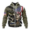 Seattle Seahawks Custom Name Number Veterans Kneeling Soldier Zip Up Hoodie
