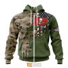 Tampa Bay Buccaneers Custom Name Number Green Camo US Military Zip Up Hoodie