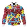 Tampa Bay Buccaneers Custom Name Number Puzzle Autism Awareness Zip Up Hoodie