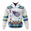 Tennessee Titans Custom Name Number Autism Awareness Pullover Hoodie
