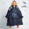 Tennessee Titans Custom Name Number Navy Home Jersey Fleece Oodie