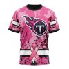 Tennessee Titans Custom Name Number Pink Breast Cancer T-Shirt