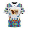 Washington Commanders Custom Name Number Autism Awareness T-Shirt