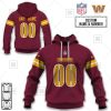 Washington Commanders Custom Name Number Burgundy Home Jersey Pullover Hoodie