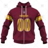 Washington Commanders Custom Name Number Burgundy Home Jersey Zip Up Hoodie