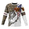 Washington Commanders Custom Name Number Fishing With Flag Of USA Sweatshirt