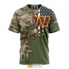 Washington Commanders Custom Name Number Green Camo US Military T-Shirt