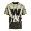 Washington Commanders Custom Name Number Veterans And Families T-Shirt