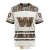 Washington Commanders Custom Name Number White Camo Hunting T-Shirt