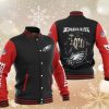 Philadelphia Eagles Black Red Skull Baseball Jacket