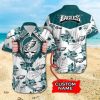 Philadelphia Eagles Custom Name Flower Skull Hawaiian Shirt