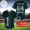 Philadelphia Eagles Custom Name Number Green Baseball Jersey