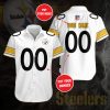 Pittsburgh Steelers Custom Name Number White Golden Polo Shirt V2