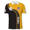Pittsburgh Steelers Golden Black Curve Graphic Polo Shirt