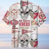 San Francisco 49ers White Skulls Edition Hawaiian Shirt