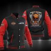Seattle Seahawks Black Red Skull Harley Davidson Baseball Jacket